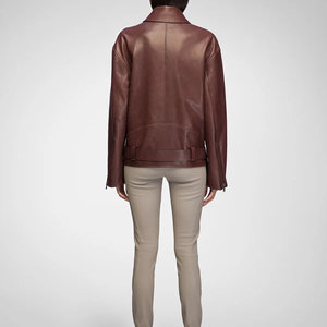 Veste en cuir pour femme de haute qualité professionnelle avec impression de logo personnalisée, respirante, manches longues, en cuir - Product Image 6