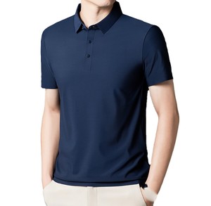 Polo de Algodón Premium para Hombre, Manga Corta, Estilo Casual para Golf, Transpirable, Color Sólido, Estilo Ejecutivo, Aspecto Elegante, ODM OEM - Product Image 3