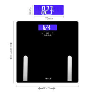 Balance de salle de bain numérique moderne et portable avec écran LCD, plateforme antidérapante, écologique, mesure du poids jusqu'à 180 kg - Product Image 5