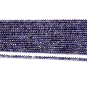Cuentas Sueltas de Iolita AAA+ de 3mm-4mm, Microfacetadas, en Forma de Rondelle, Iolita Azul Natural, Piedra Semipreciosa para Joyería - Product Image 2