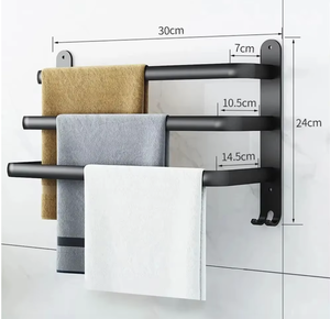 Toallero de Baño de Aluminio Multicapa OEM/ODM de Vietnam, Estante Organizador de Pared Engrosado - Product Image 2