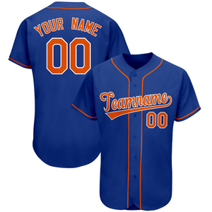 Maillot de baseball personnalisé blanc et bleu à rayures fines, boutonné, avec nom et numéro imprimés, sublimé, pour équipes sportives - Product Image 5