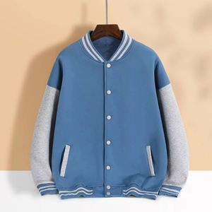 Veste de baseball décontractée coupe ample anti-boulochage de haute qualité pour fabricant OEM, avec logo personnalisé - Product Image 2