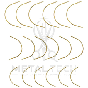 Meilleur ensemble de 4 aiguilles professionnelles plaquées or en forme de C pour tissage de cheveux et fabrication de perruques - Product Image 3