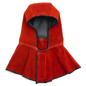 Capuche de soudeur unisexe en cuir de vachette pleine fleur avec protection intégrale de la tête, du cou et des épaules, casquette de protection pour vêtements de sécurité - Product Image 1