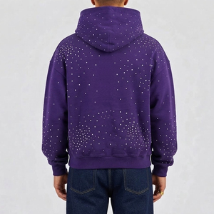 Custom Color High Quality Men <b>Rhinestone</b> <b>Hoodies</b> Low Price Cotton Blended <b>Rhinestone</b> <b>Hoodies</b> For Adults - Product Image 2