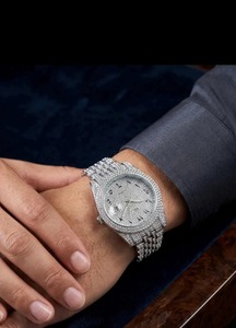 Reloj de pulsera de lujo con diamantes CZ, números arábigos, cuarzo, acero inoxidable, para mujer, para fiestas - Product Image 3