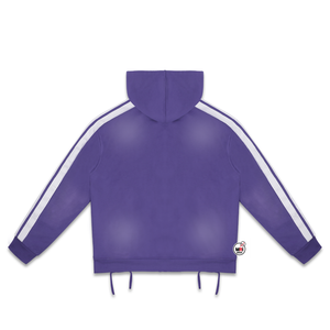 Sudadera con capucha y cremallera ROUGHPLAY morada para hombre, estilo oversize, streetwear, OEM, diseño con bolsillo de felpa francesa, para otoño e invierno, venta al por mayor - Product Image 2