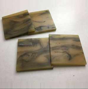 Ensemble de sous-verres en résine et bois de luxe faits à la main de qualité supérieure, 5 pièces avec support, couleur personnalisée, forme rectangulaire, durables, 10 mm, écologiques, modernes - Product Image 5