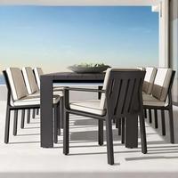 Ensemble de salle à manger d'extérieur en aluminium 6 places, mobilier de jardin moderne pour villa de luxe et terrasse