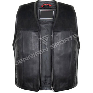 Chaleco de Motocicleta de Cuero Genuino Hecho a Mano, Transpirable, Diseño Clásico de Invierno, Prenda Exterior Cómoda - Product Image 1
