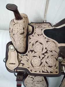 Selle Western en cuir façonnée à la main, motif floral tressé, pour la randonnée et le plaisir - Product Image 2