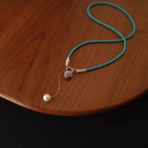 Collier ras du cou pour femme Ba Fang Lai Cai 2025, nouveau style, perles de turquoise de qualité supérieure, pierre de Shoushan, perles de turquoise de qualité supérieure - Product Image 5