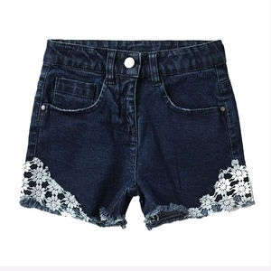 Fashion women <b>denim</b> shorts with comfortable stretch <b>material</b> and elegant design for casual modern looks. - Product Image 1