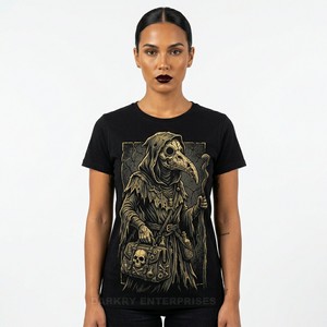 Women Custom Occult Graphic T Shirt Necromancer Witch Design Vintage Cotton Tee Female Streetwear Magic <b>Aesthetic</b> <b>Tops</b> Factory - Product Image 3