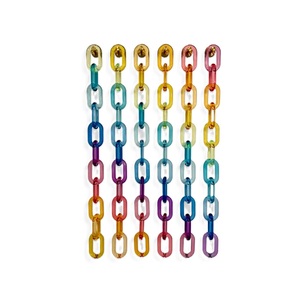 High Gloss Marble Pattern Resin Link Chain For Fashion Bags Chic Translucent Resin Decorative Chain For Curtain <b>Tie</b> <b>Back</b> - Product Image 3