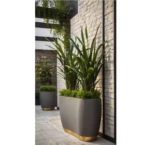 Maceta Rectangular Grande de Fibra de Vidrio FRP para Decoración de Jardín, Patio y Entrada, Apta para Plantas Artificiales de Interior y Exterior - Product Image 3