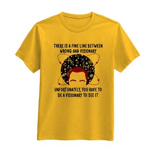 Camiseta Amarilla de Manga Corta para Hombre, Mezcla de Algodón Ecológico, Cuello Redondo Informal, Corte Holgado - Product Image 1