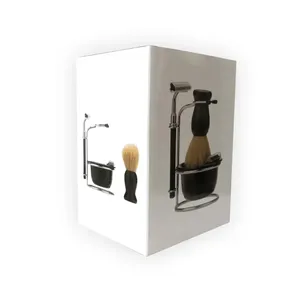 Ensemble de rasoirs à double lame en acier inoxydable avec manche en plastique et support pour le soin du visage des hommes, utilisation en salon de coiffure - Product Image 3