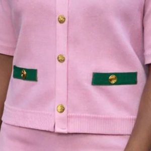 Conjunto de Falda Rosa AKA para Mujer, Conjunto de Dos Piezas de Punto, Top Cárdigan con Botones, Minifalda, Ropa Casual Elegante de Primera Calidad - Product Image 4