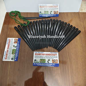 Buffalo horn knitting Needle used for nalbinding (an ancient knotless-netting textile craft) and working with chunky yarn Needle - Product Image 5
