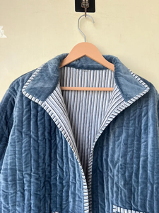 Handmade 100% Cotton Velvet Suzani Kimono Jacket | Autumn Winter Breathable Quick Dry Eco-Friendly Quilted O-Neck <b>Boho</b> - Product Image 2