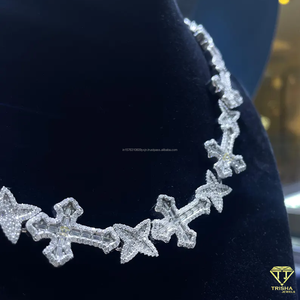 <b>Cross</b> Star Necklace VVS Moissanite Diamond with 925 Sterling Silver Iced Out Luxury Jewelry for <b>Men</b> Women - Product Image 4