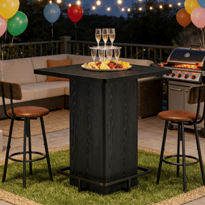Tavolo Alto Pieghevole per Bar, Arredamento per Interni ed Esterni, Casa, Hotel, Seminterrato, Giardino, Feste, Base Robusta - Product Image 1