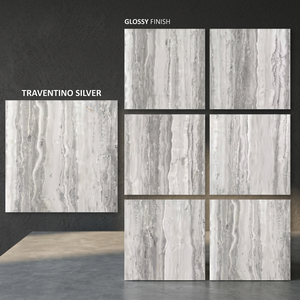 กระเบื้องพอร์ซเลนเคลือบเงาหินอ่อนสีเทาขนาด800x800มม. โรงงาน Foshan ของจีนจำหน่ายสำหรับพื้นและผนังภายใน - Product Image 2