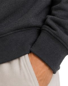 Sweat-shirt à col zippé surdimensionné pour homme, noir charbon, en molleton à manches longues, style streetwear décontracté, en coton épais personnalisé - Product Image 4