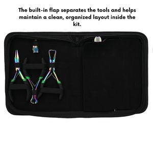 Kit d'outils pour extensions capillaires : Pince à sertir pour extensions adhésives, Coupe-keratine, Crochet de retrait, Peigne à queue, Peigne à queue de cheval, Outil de séparation des mèches, Outil à doigt pour salon - Product Image 5