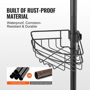 "Multi-Functional <b>Shower</b> Caddy Tension Pole 39" 125" High Strong Load-Bearing Rust-Proof <b>Shower</b> Room <b>Accessory</b>" - Product Image 5