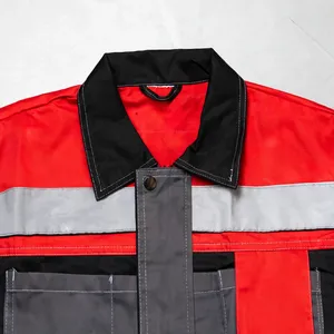 Chaqueta de Trabajo Unisex de Alta Visibilidad, Resistente, Roja, Gris, Negra, Uniforme Reflectante - Product Image 2