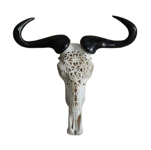 Cráneo de Búfalo/Vaca/Buey, Cuerno Crudo, Ecológico, Lujoso, Clásico, Pulido, Material Decorativo Vintage de la India - Product Image 1