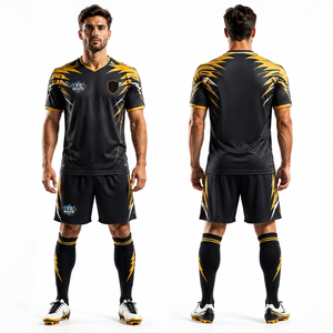 Maillot et short de football personnalisés, impression numérique du nom de l'équipe, tissu en maille anti-boulochage, vêtements de sport - Product Image 1