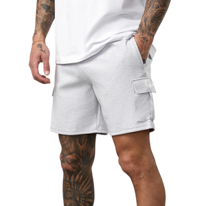 Pantalones Cortos Deportivos para Hombre, Color Gris Jaspeado, Estilo Cargo, Casuales, para Gimnasio, con Bolsillos Utilitarios, para Correr, Verano, Deportes Activos - Product Image 1