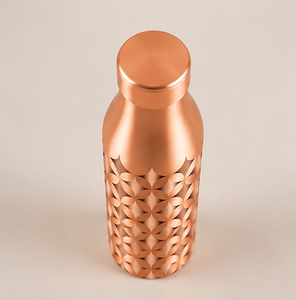 Botella de Agua Metálica con Diseño de Palmeras Tropicales y Tapa de Cobre, Portátil, para Bebidas al Aire Libre, Diseño Bohemio - Product Image 3