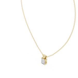 Pendentif solitaire en or 14 carats avec diamant princesse cultivé en laboratoire, plaqué rhodium, certifié IGI, pour femme, mariage, fiançailles, usage quotidien - Product Image 2