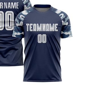 Maillot de football personnalisé pour hommes, camouflage marine, manches courtes, col rond, kit d'équipe - Product Image 2