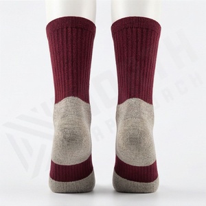 Burgundy Crew <b>Socks</b> Cotton Bamboo Fiber <b>Breathable</b> Solid Color Adult Casual Autumn Knitted <b>Socks</b> - Product Image 2