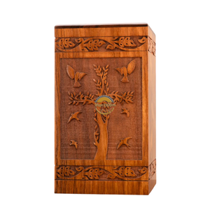 AYAANS Rosewood wooden Hand Carved Wooden Hot Selling cremation Urn Box for Adult Ashes Wholesale Cremation Urns (6X6X11)IN - Product Image 3