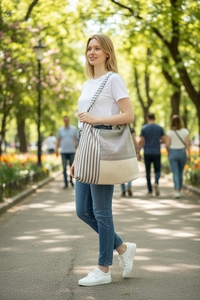 Bolsa de Tela Ecológica Personalizada, Resistente, Monocromática, Reutilizable, para Compras, con Capacidad de 20-21L, Impresión Digital y Bordado - Product Image 4