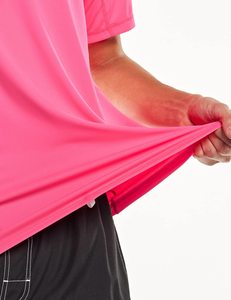 <b>Mens</b> Short Sleeve <b>Pink</b> Athletic <b>T</b> <b>Shirt</b> Quick Dry Breathable Performance Sports Top Polyester Spandex Gym Training Wear - Product Image 6