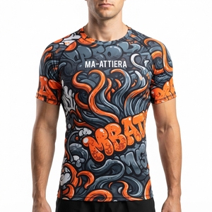 Camiseta de Compresión para Hombre, Manga Corta, Estilo Bape, Ropa Deportiva, Camiseta con Gráficos, Ropa Deportiva para Entrenamiento - Product Image 1