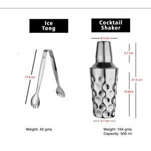 Juego de 5 Utensilios de Bar Profesionales de Acero Inoxidable Martillado con Soporte, Kit de Barman Moderno, Accesorios para Coctelería y Mixología - Product Image 4