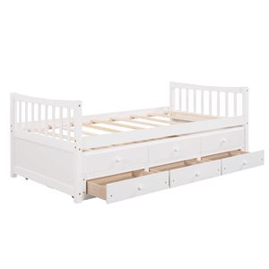 Divano letto singolo con letto estraibile e cassetti bianco per bambini - SKU precedente LP0000141KAA - Product Image 4