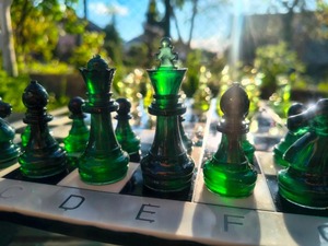 Collectible Green Resin <b>Chess</b> Board <b>Set</b> Brass <b>Chess</b> Pieces Decorative Pieces <b>Chess</b> Home Decor Resin <b>chess</b> board - Product Image 3