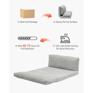 Divano Letto Pieghevole 3-in-1 con Rivestimento Lavabile, Schiuma Memory ad Alta Densità 25D, Poltrona Letto Convertibile a L - Product Image 6