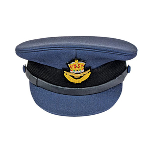 หมวกบลูพีคปักลายด้วยด้ายทองคำแบบขายส่ง เป็นมิตรกับสิ่งแวดล้อม เหมาะสำหรับกิจกรรมกลางแจ้ง งานทางการ และใช้ในชีวิตประจำวัน ผลิตจากโพลีเอสเตอร์/ผ้าฝ้าย พร้อมแถบซับเหงื่อ สไตล์ OEM - Product Image 1