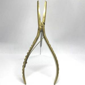 Pinzas para Extensiones de Cabello con Punta Plana, Chapadas en Oro, de Acero Inoxidable de Alta Calidad, Herramienta para Microperlas - Product Image 2